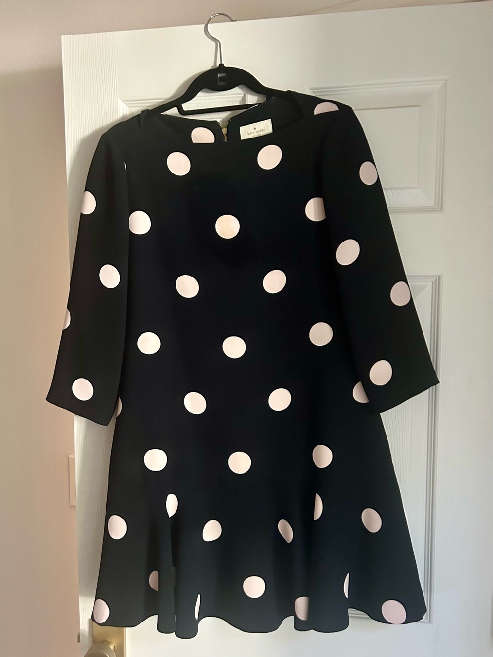 Kate Spade Navy Dress with Pink Polka Dots